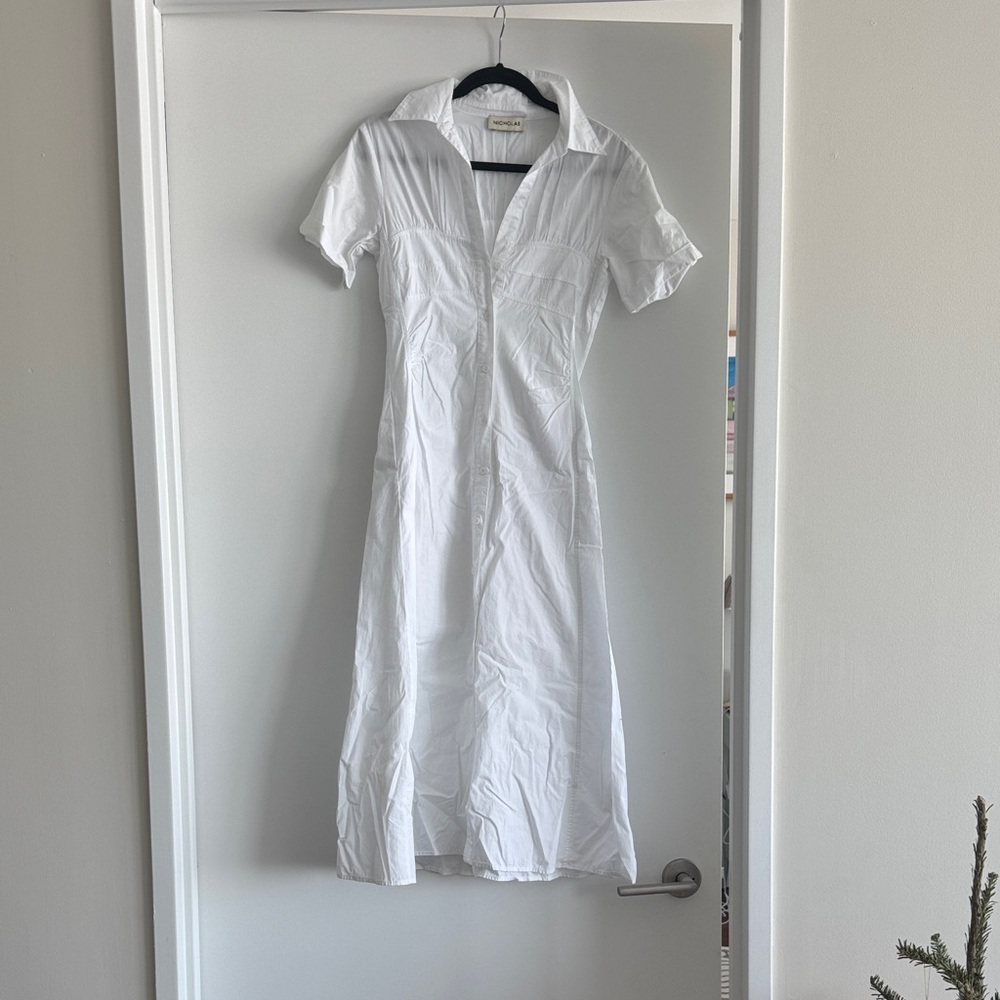 NICHOLAS Crisp White Midi Dress